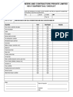 SKC Engineers and Contractors Private Limited: Heavy Equipment Daily Checklist