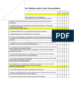 Rubrics For Rating Online Case Presentation