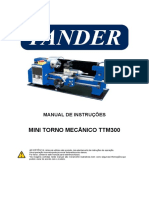 Mini Torno Mecânico Ttm300: Manual de Instruções