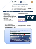 Cuarta Convocatoria de Admision 2021 Agosto Diciembre