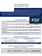 Online Learning Agreement Student Mobility For Studies: Mobility Type: Semester(s)