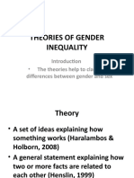 Theories of Gender Inequality: The Theories Help To Clarify Differences Between Gender and Sex