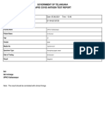 Government of Telangana Rapid Covid Antigen Test Report: Report Generated On Sample ID