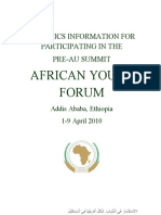 African Youth Forum: Logistics Information For Participating in The Pre-Au Summit