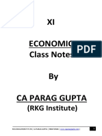 XI Economics Class Notes by Ca Parag Gupta: (RKG Institute)