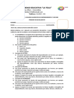 Evaluación Del Segundo Quimestre de Emprendimiento y Gestion