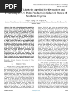 Evaluation of Methods Applied For Extraction and Processing of Oil Palm Products in Selected States of Southern Nigeria