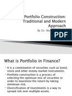 Portfolio Construction: Traditional and Modern Approach: by Dr. Muhammad Ali