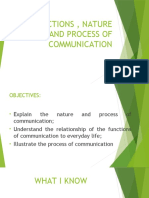 Functions, Nature and Process of Communication