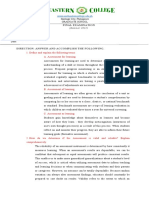 Final Examination: 1. Define and Explain The Following Terms: A. Assessment For Learning