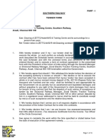 Part - I Southern Railway Tender Form