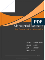 Managerial Decision: Sun Pharmaceutical Industries LTD