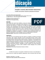 Democracia, Educação e Escola Pela Inclusão Educacional