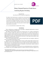 Estimation of Money Demand Function of South Korea Considering Regime Switching