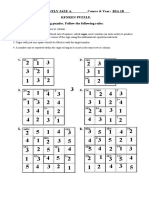 Name: Salgado, Lovely Jaze A. Course & Year: Bsa 1B Kenken Puzzle. Solve Each of The Following Puzzles. Follow The Following Rules