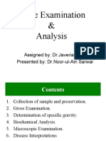 Urine Examination & Analysis: Assigned By: DR - Javeria Khan Presented By: DR - Noor-ul-Ain Sarwar