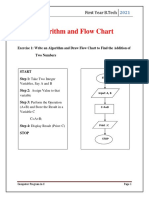 Algorithm and Flow Chart: First Year B.Tech