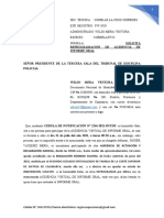 Solicita Reprogramación de Audiencia de Informe Oral