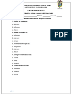 Evaluacion de Ingles Grado 5° J.M