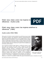 Edad, Raza, Clase y Sexo - Las Mujeres Redefinen La Diferencia - Audre Lorde - Sentipensares Fem