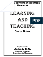 Learning and Teaching