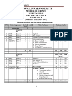 Thiruvalluvar University: M.Sc. Mathematics