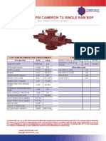 7.0625 15000 Cameron Single Ram Bop Standard Bonnets Spec Sheet