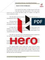 Executive Summary: Customer Satisfaction Towards Hero Motocorp, A Case Study of Ranebennur