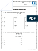 Atividade de Matematica Simplificacao de Fracao 5 Ou 6 Ano