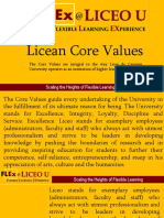 Licean Core Values: Scaling The Heights of Flexible Learning