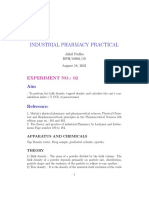 Industrial Pharmacy Practical: Experiment No.: 02