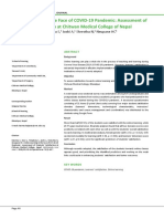 Online Learning in The Face of COVID-19 Pandemic: Assessment of Students' Satisfaction at Chitwan Medical College of Nepal