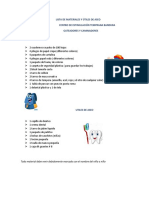 Lista de Materiales y Utiles de Aseo