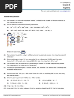 Grade 6 Algebra: Answer The Questions