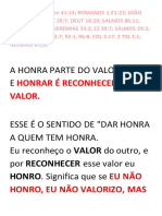 2º Honrar A Deus (Aprendendo A Honrá-Lo)