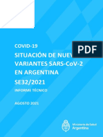 SITUACIÓN DE NUEVAS VARIANTES SARS-CoV-2 EN ARGENTINA SE32/2021