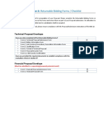 Section 6: Returnable Bidding Forms / Checklist: Technical Proposal Envelope