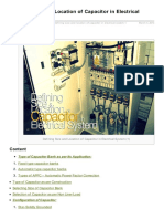 Defining Size and Location of Capacitor in Electrical System