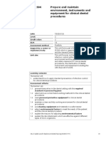 Unit 304 Prepare and Maintain Environment, Instruments and Equipment For Clinical Dental Procedures