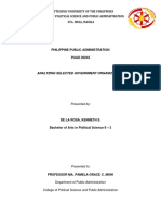 Philippine Public Administration PUAD 20243: Analyzing Selected Government Organizations