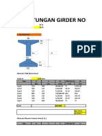 Perhitungan Girder Non Komposit: Batas 22 Bentang 22 M