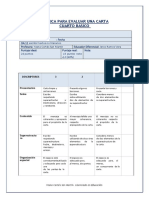 Tercera Evaluación Rúbrica Carta Cuarto Básico