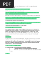 Exercise Answers - IfRS 5 - Discontinued Operations