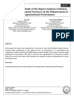 An Empirical Study of The Impact Analysis of Human Resource Management Practices On The Enhancement of The Organizational Performance