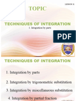 Lesson 11 Integration by Parts