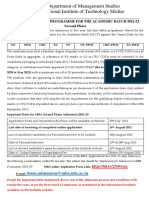 Notice For Second Phase MBA Admission 2021-23