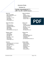 University of Florida Participant List