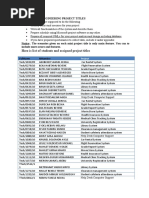 Software Engineering Project Titles