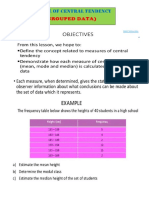 Measure of Central Tendency Grouped Data