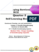 Housekeeping Services Ncii Self-Learning Module 5: Quarter 3